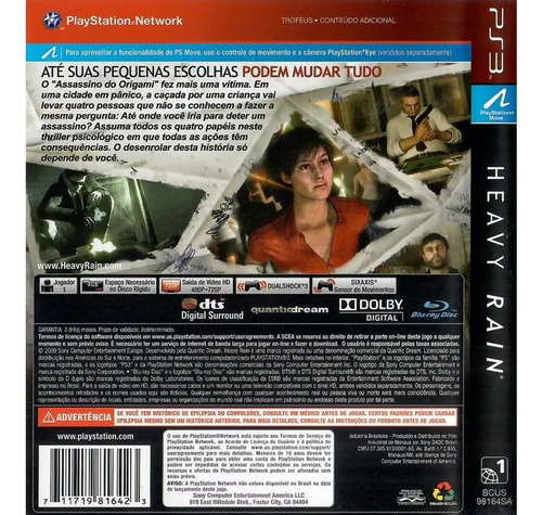 Juego Heavy Rain: Director's Cut Fisico Original Para Ps3 (Reacondicionado)