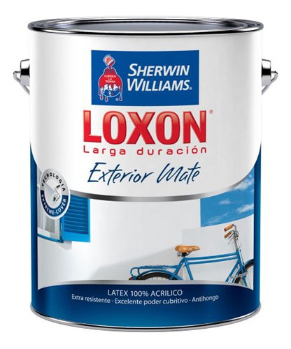 Pintura Latex Loxon Exterior Mate 1lt Sherwin Williams Mafer Color Blanco