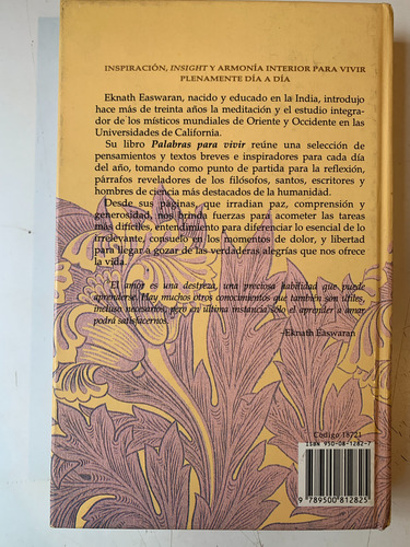 Palabras Para Vivir Eknath Easwaran (Usado)