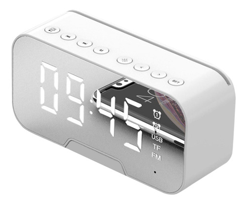 Bluetooth 5,0 Altavoz De Radio Fm Digital Led Reloj De Doble