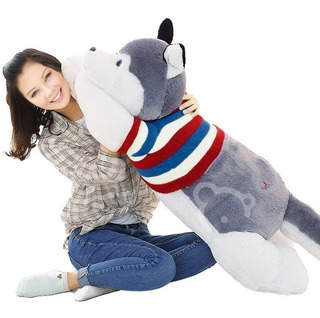 Perro Peluche 1 Metro Husky Lobo Gigante Grande Jumbo+ Envío