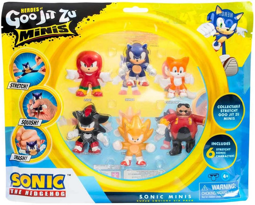 Goo Jit Zu Pack Sonic Com 6 Mini Bonecos Elásticos