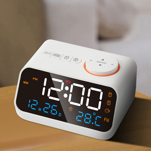 Reloj Despertador Digital Con Pantalla Led, Radio Fm Con Ate