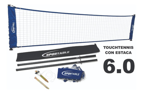 Imagen 2 de 4 de Red Tenis Con Estaca 6.0 Mts (mini Tenis - Touchtennis)