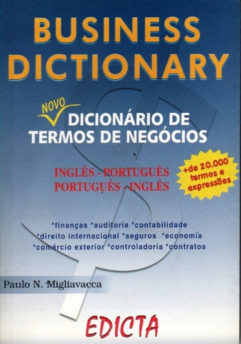 Novo Dicionario De Termos Negocios Inglês-português-inglês