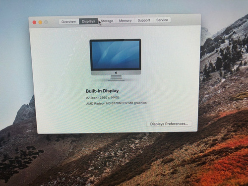 iMac 27 2011 Core I5 Hd 1tb 16gb Ram High Sierra 10.13