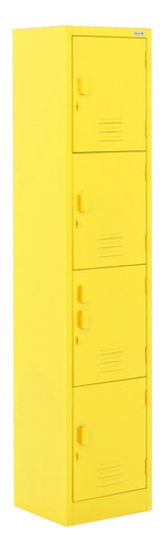 Locker 4 Puertas Guardex Casillero Metalico Escuela Oficina Color Amarillo