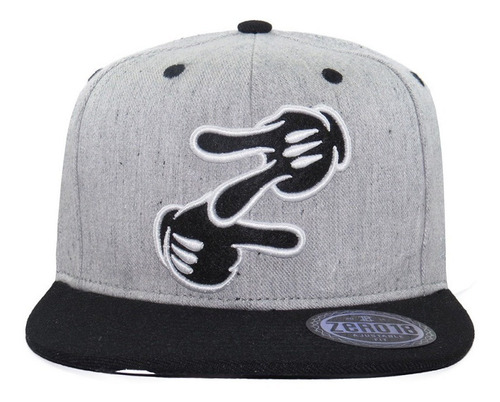 Boné Zero18 Snapback Hands Negativo Mescla 