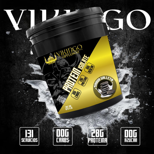 Proteína Whey Hidrolizada Isolate Vikingo 5kg Varios Sabores Galleta