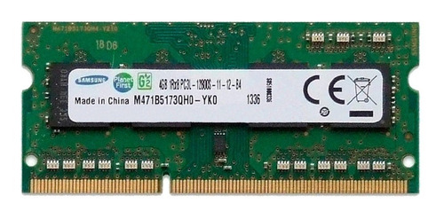 Memoria RAM color verde 4GB 1 Samsung M471B5173QH0-YK0