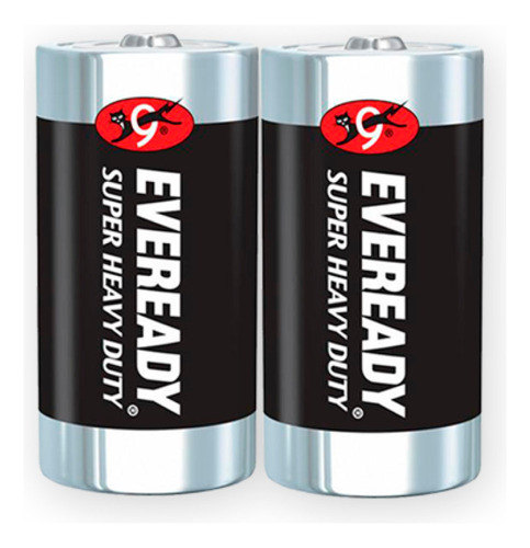 Pack 12 Unidades Pila Eveready Tipo C De Carbon.