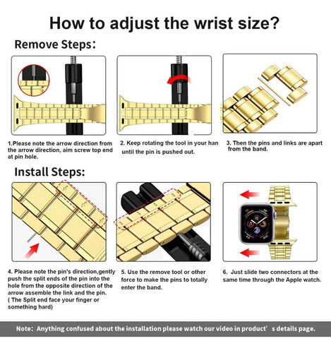 Correa De Acero Inoxidable For Apple Watch Band Series 8 7
