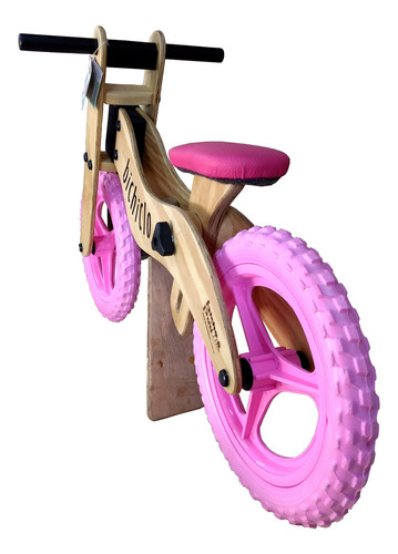 Imagem 4 de 4 de Bicicleta Infantil De Madeira Aro 12 - Bichiclo Rosa