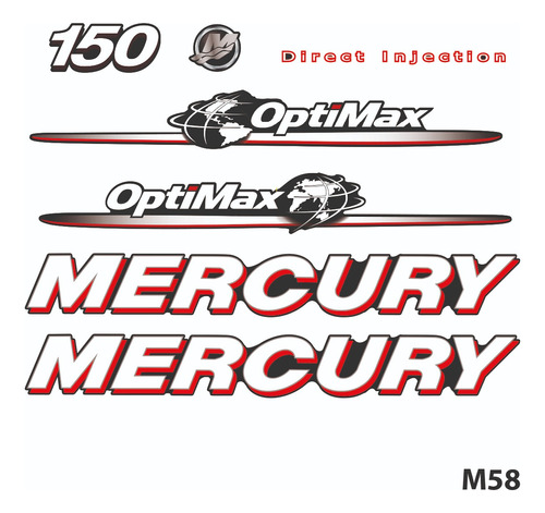 Calcos Outboards Mercury 150 Hp 2006-2012 Optimax M 58