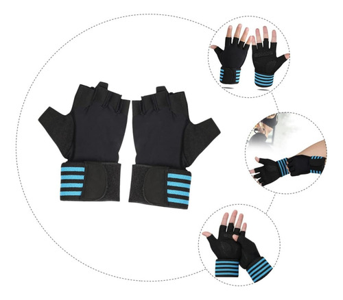 Guantes Para Gym Entrenamiento Con Brazalete Medio Dedo