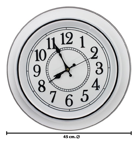 Reloj De Pared Grande Estilo Antiguo Diam 45cm