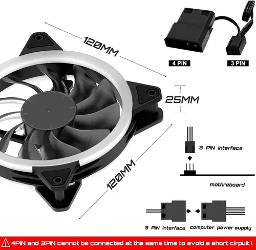 Fan Cooler 120mm Rgb Para Cpu Chasis Ventilador Pc Kit X 3 - $ 104.900