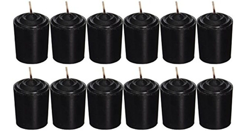 Mega Velas-velas Sin Perfume 15 Hora-negro, Conjunto De 12