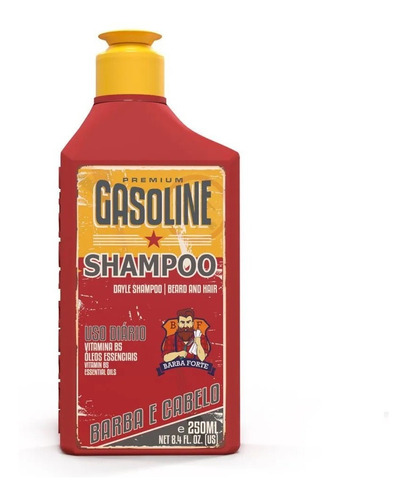 Shampoo Uso Diário Gasoline Barba Forte 250ml + Pente Peq
