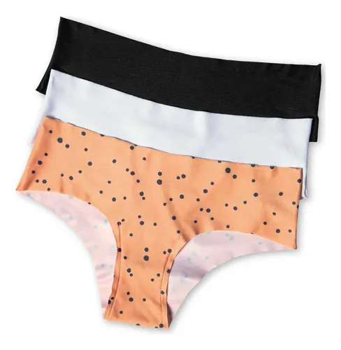 Cachetero Paq X3 Mujer Estampado/blanco/negro Fi 32774