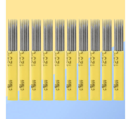 50 Cuchillas De Cejas Amarillas De Doble Hilera Con Cabeza P