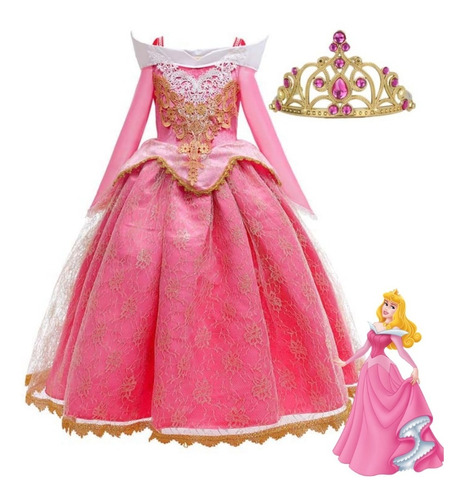 Disfraz Bella Durmiente Vestido Princesa Aurora + Accesorios