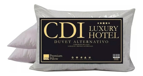 Pack X 2 Almohadas Cdi Hotel Luxury Microfibra Rayada 70x50