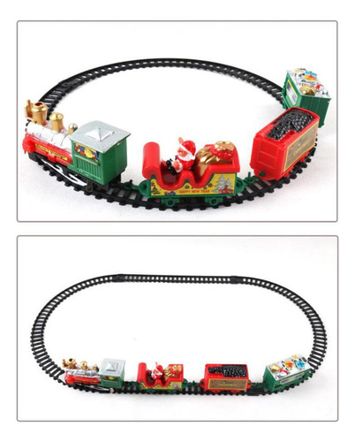 11 Tracks Trem Xmas Pcs Elétrica Ajuste Com Carro De Santa