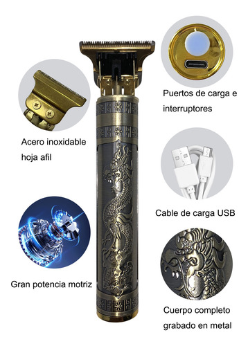 Afeitadora Eléctrica Inalámbrica Para Hombres Dorado Oscuro