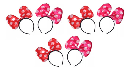 Vincha Con Orejas De Minnie Mouse Luz Led Fiesta Cotillon X6