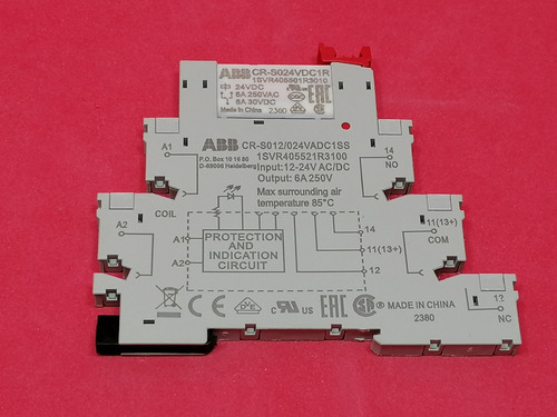 Abb 1svr405521r3100 Cr-s012/024vadc1ss Relay Socket, 250vac,