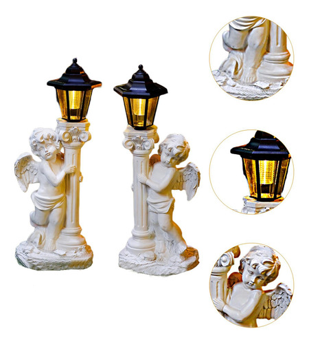 Luz Solar De Estatua De Jardín Al Aire 20x12x50cm Derecha