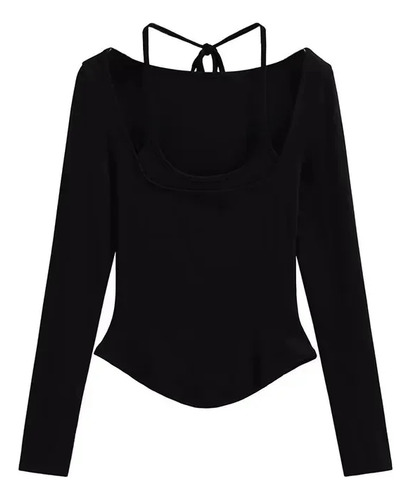 Top Halter Con Lazo, Corte Ajustado, Fibra De Viscosa
