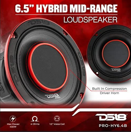 Prohy6.4b Altavoz Automóvil De Rango Medio Híbrido De...