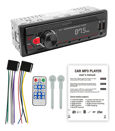 Auto Estereo Coche Reproductor Mp3 Bluetooth Control Remoto