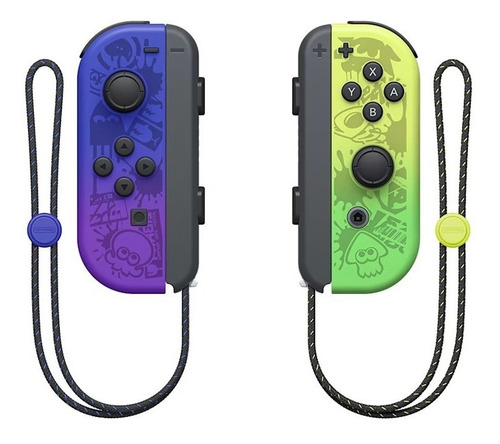Nintendo Switch OLED 64GB Splatoon 3 Edition cor gradiente azul e gradiente amarelo e preto