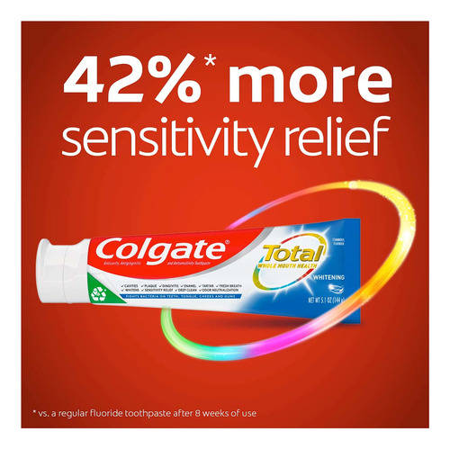Gel Clareador Colgate Total, Embalagem Com 2 Unidades, 9,170