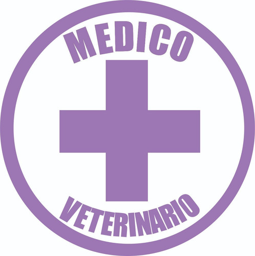 Cartel Adhesivo Cruz Veterinaria 10x10 Cm X 2 U.