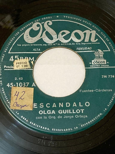 Vinilo Single De Olga Guillot Escandalo Hoy Que(116y