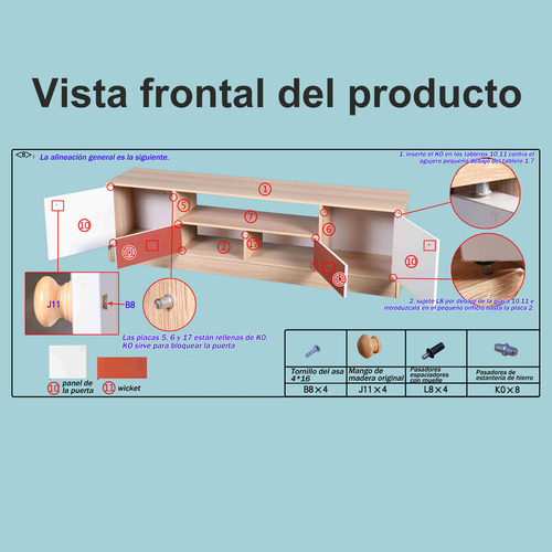 Muebles Para Tv Minimalist Armarios 55 Pulgadas Con 4 Puerta Roble Salvaje + Blanco Cálido