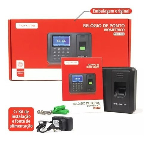 Relógio Ponto Biométrico Impressão Digital Eletrônico e não precisa de software