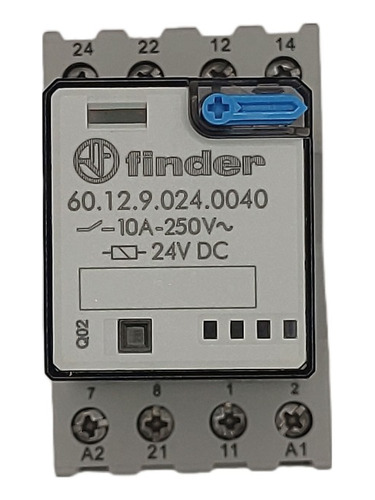 Relevador 24v Dc 10a, 8 Pines Finder Con Base