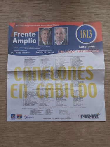 Elecciones Nacionales 2004 Lista 1813 E.p. - F.a. Canelones