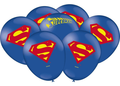 Balao - Bexiga De Latex Superman - Super Homem 25 Unidades