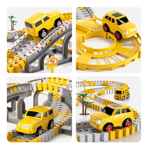 Juguetes De Construcción Ihaha Race Tracks 236 Piezas Con 6