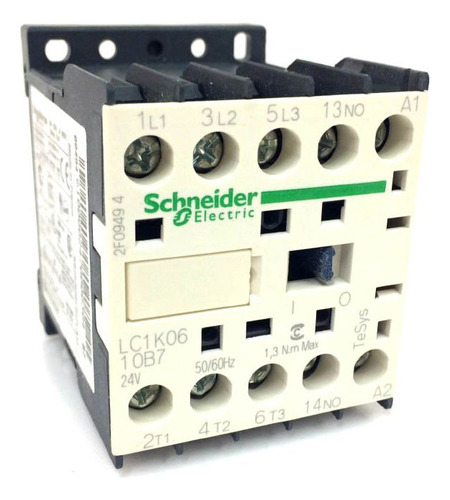 Contactor Lc1k0610b7 24v 50/60hz 2.2kw-380/415v 3hp/480v
