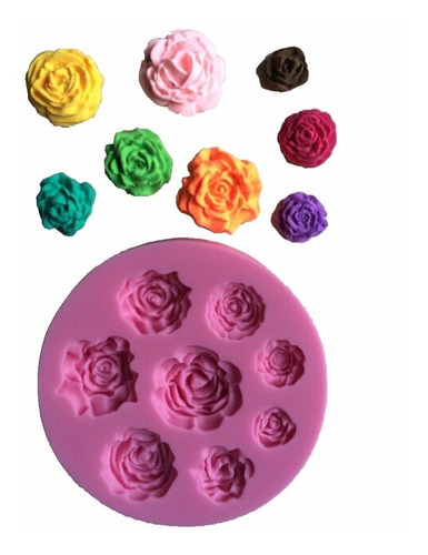 Molde De Silione Modelo Flores Rosas Para Decoracao De Bolo