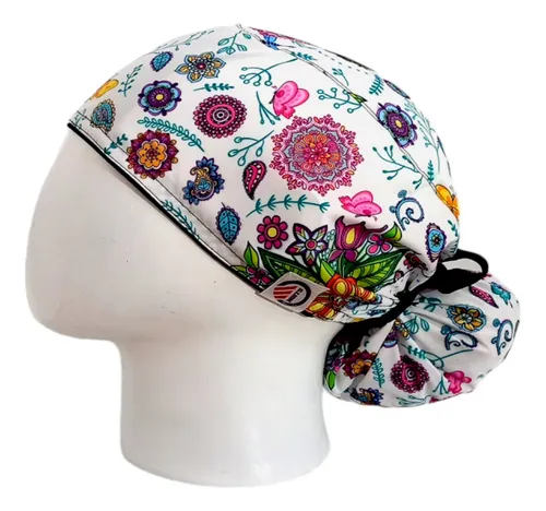 comprar Gorro Quirúrgico Mandlas Y Flores Antifluido + Lanyard 