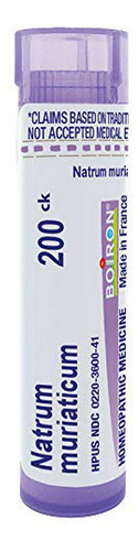 Boiron Natrum Muriaticum, Medicina Homeopática Para Congestión Nasal, Blanco, 200ck, 80 Tabletas