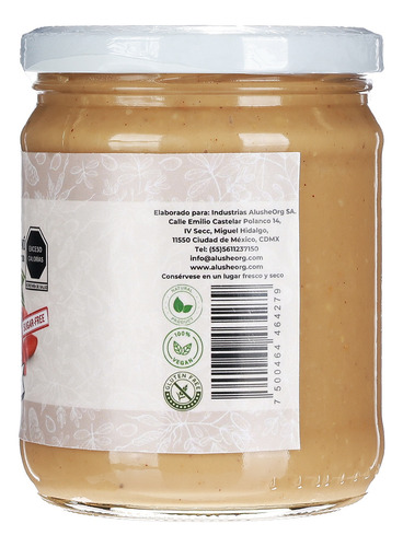 Crema De Maní Cacahuate 100% Natural 500gr. Alusheorg